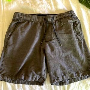 Mens linen blend Abercrombie pull on shorts 6 1/2 inches